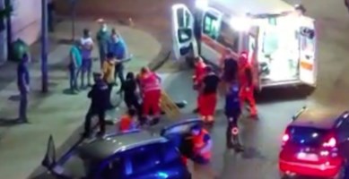 Il momento dell’incidente a Cosenza