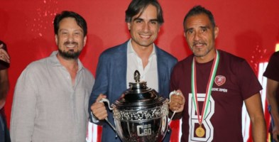 Gallo, Falcomatà e l’allenatore Toscano - Foto Lillo D’Ascola