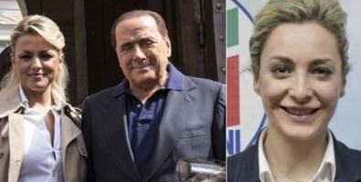 Francesca Pascale e Silvio Berlusconi. A destra, Marta Fascina