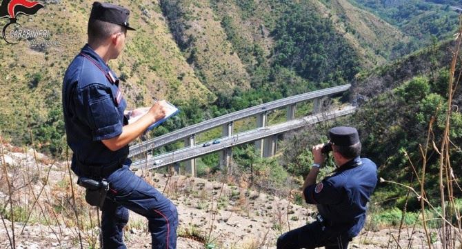 Le indagini dei carabinieri sull’incendio nel Cosentino