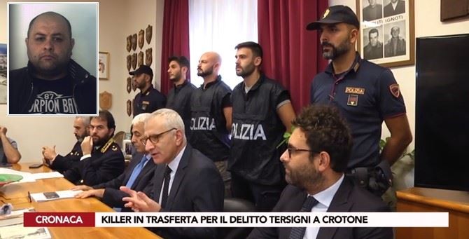 La conferenza stampa degli inquirenti dopo i primi arresti nell’autunno del 2019. Nel riquadro, Giuseppe Passalacqua