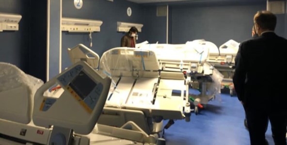 I letti trasferiti nel reparto di Terapia Intensiva. Fonte foto: profilo Facebook di Graziano Di Natale