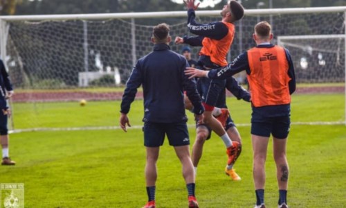 Il Catanzaro in allenamento