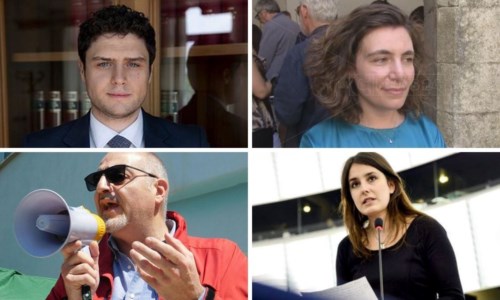 I parlamentari del M5S Anna Laura Orrico, Laura Ferrara, Massimo Misiti e Alessandro Melicchio