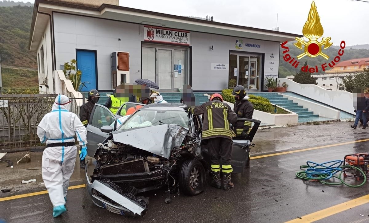 L’auto coinvolta nell’incidente a Nocera
