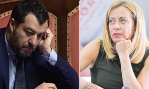 Il ministro Salvini e il premier Meloni