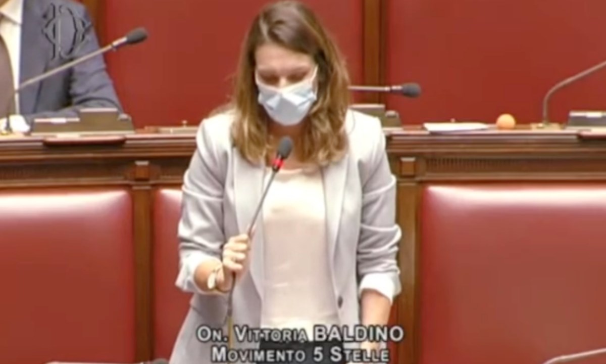 Vittoria Baldino nel corso del suo intervento in Aula