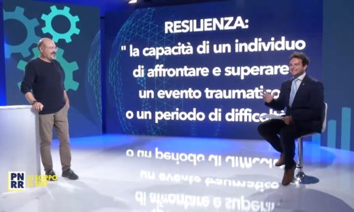 Pino Aprile e Luca Antonio Pepe durante la trasmissione di LaC Tv sul Pnrr