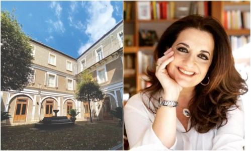 La location dell’evento e, a destra, Catena Fiorello