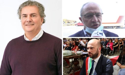 A sinistra Francesco Mancuso, a destra dall’alto Franco Iacucci e Pierluigi Caputo