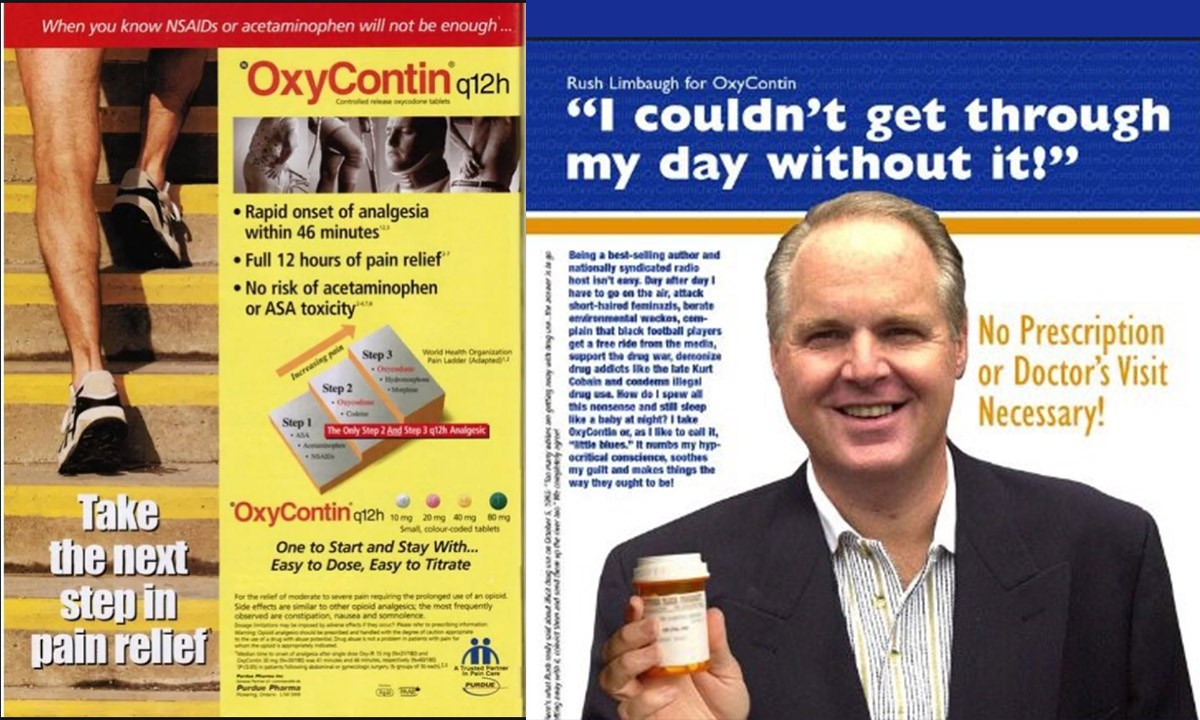 Le pubblicità dell’epoca dell’Oxycontin