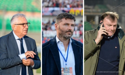 Da sinistra i ds di Crotone, Cosenza e Reggina Ursino, Goretti e Taibi