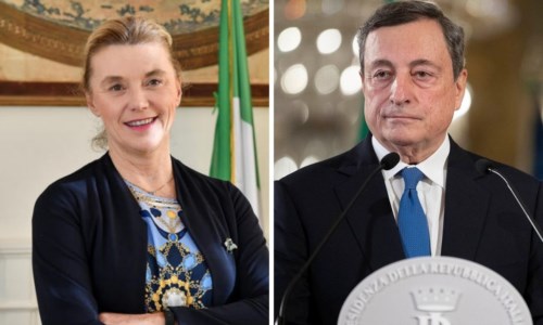 Elisabetta Belloni e Mario Draghi