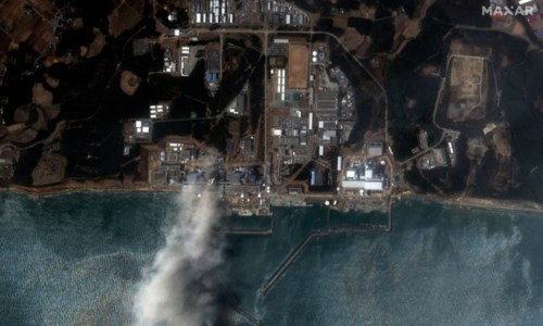 La centrale di Fukushima vista dal satellite