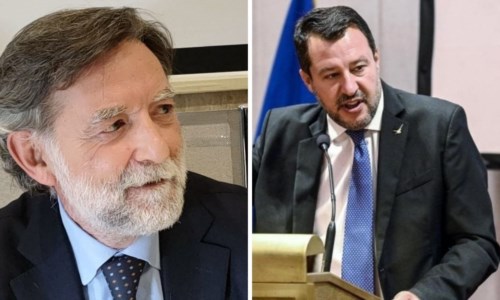 Il candidato a sindaco di Catanzaro Valerio Donato e il leader della Lega Matteo Salvini 