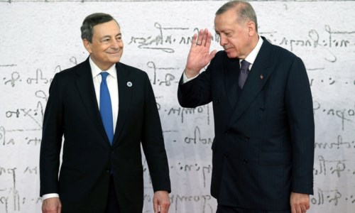 Draghi e Erdogan (foto Ansa)