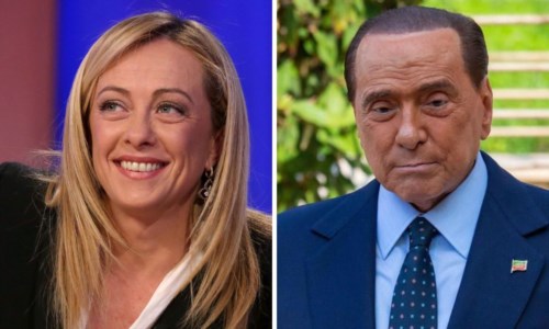 Da sinistra: Giorgia Meloni e Silvio Berlusconi
