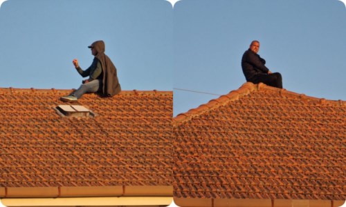 Lavoratori sul tetto 