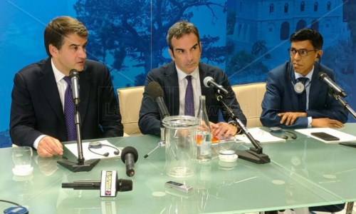 Da sinistra: Raffaele Fitto, Roberto Occhiuto, Younous Omarjee 