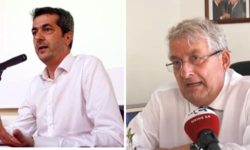 Il segretario regionale di Azione Calabria, Fabio Scionti e del coordinatore regionale di Italia Viva Calabria, Ernesto Magorno 