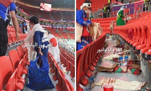 Mondiale in QatarGli spettatori giapponesi puliscono il loro settore prima di andare via dallo stadio: «Guardateli, è incredibile!»