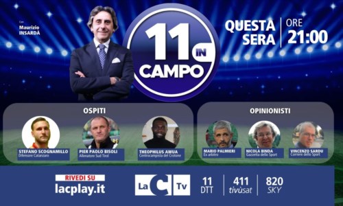 I nostri formatSu LaC Tv l’ex allenatore del Cosenza Pier Paolo Bisoli e i calciatori Scognamillo e Awua: questa sera a “11 in campo”