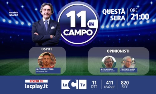 L’appuntamentoSu LaC Tv Nicola Bellomo: l’attaccante del Bari tra gli ospiti di “11 in campo”