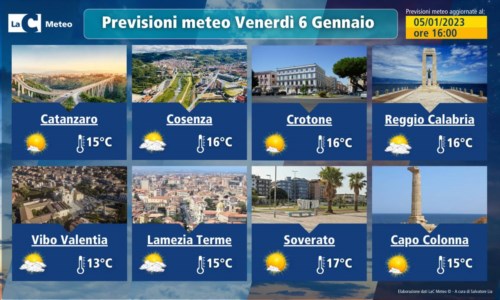Le previsioniEpifania, in Calabria ultimi scampoli di bel tempo e temperature miti: da lunedì prossimo pioggia e neve