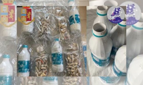 Spaccio di drogaNasconde 182 ovuli con eroina nelle bottiglie di latte, arrestata 40enne
