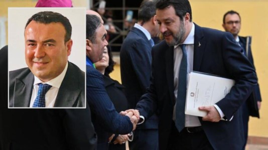 Salvini a Cutro con il dossier sul Ponte. Nel riquadro, Cataldo Calabretta