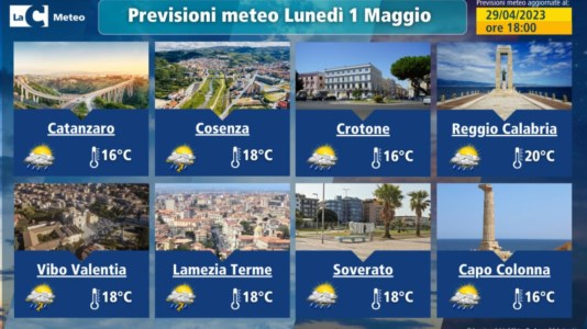 Il meteoBye bye sole, torna il maltempo in Calabria: 1 maggio con l’ombrello, previste piogge e venti forti