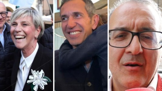 Alcuni dei nuovi sindaci eletti: Laura Castelletti a Brescia, Giuseppe Fontana a Locri e Cataldo Minò a Cariati