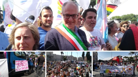 La manifestazioneL’onda arcobaleno colora Roma, 40mila persone hanno partecipato al Pride delle polemiche: le foto della parata