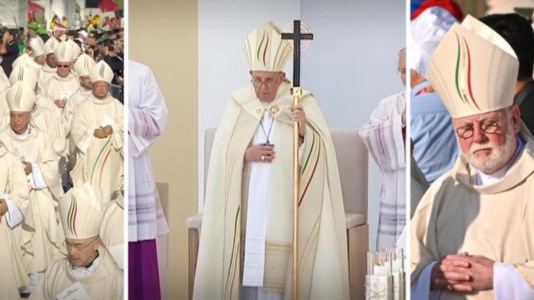 Il Papa e gli alti prelati a Lisbona con i paramenti sacri realizzati in Calabria