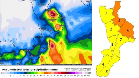 Le previsioniArriva il ciclone Daniel: porterà temporali e forte vento, allerta arancione su parte della Calabria