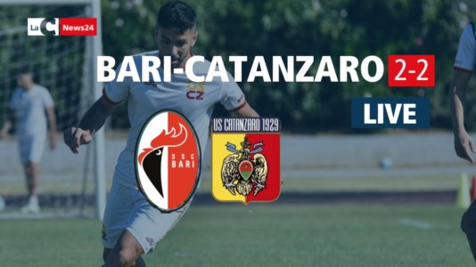 Serie BBari-Catanzaro: 2-2. Il biancorosso Koutsoupias sigla la doppietta personale e riporta in equilibrio il match - LIVE