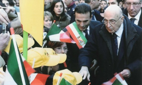 Il presidente della Repubblica, Giorgio Napolitano e l’ex sindaco di Lamezia Gianni Speranza