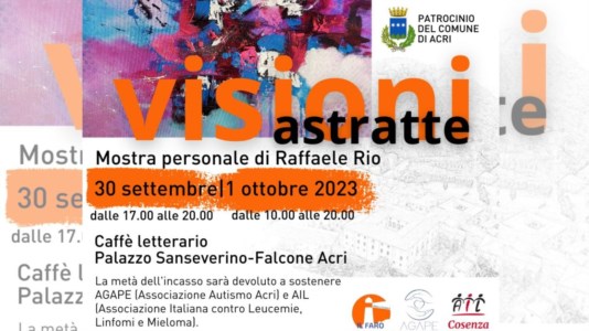 La mostra personale Visioni Astratte di Raffaele Rio ad Acri