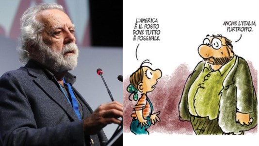 Il vignettista Sergio Staino e il suo ’Bobo’ (Foto: Ansa)
