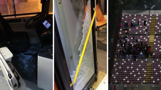 Un autobus dell’Atam è stato danneggiato dai tifosi del Trapani