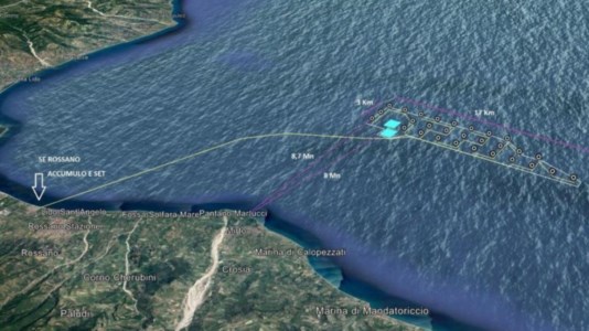 L’area in cui dovrebbe sorgere il parco eolico secondo il progetto