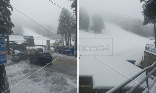 La neve sulle piste di Camigliatello
