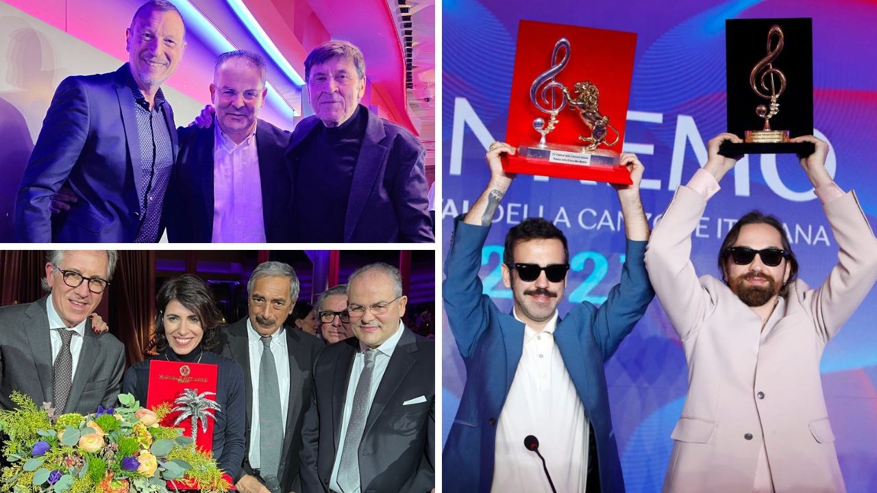 Michele Affidato e alcuni dei suoi premi realizzati per le scorse edizioni del Festival