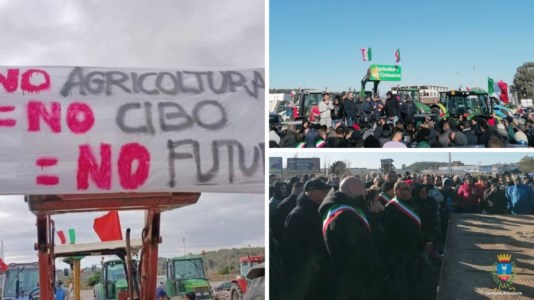 Trattori in stradaProtesta degli agricoltori, a Crotone sindaci con la fascia tricolore sulla 106 al fianco dei manifestanti