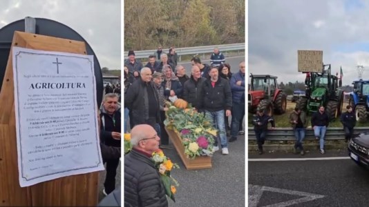 Trattori a RosarnoColtivatori e ambulanti celebrano il funerale dell’agricoltura: «Ci stanno rovinando, vengano in mezzo a noi per capire la vita che facciamo»