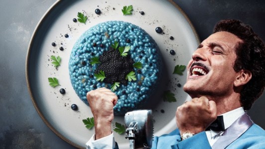 Festival in cucinaIl risotto “Nel blu dipinto di blu” conquista Sanremo: un’esplosione di gusti sulla tavola dei vip