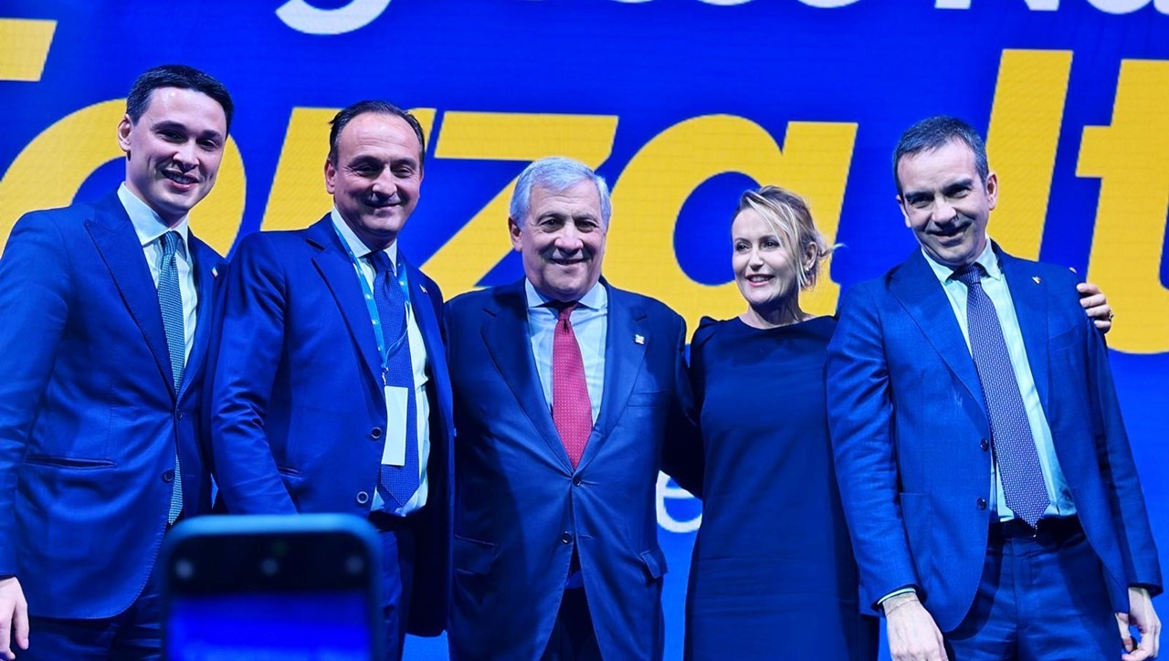 Da sinistra: Benigni, Cirio, Tajani, Bergamini e Occhiuto