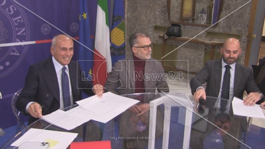 Da sinistra il sindaco Caruso, Pierluigi Ferrami e Alessio Cassano