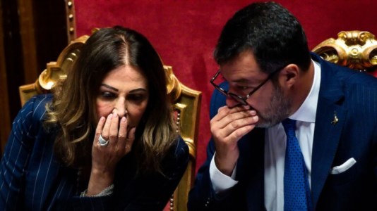 Daniela Santanché e Matteo Salvini (foto Ansa)