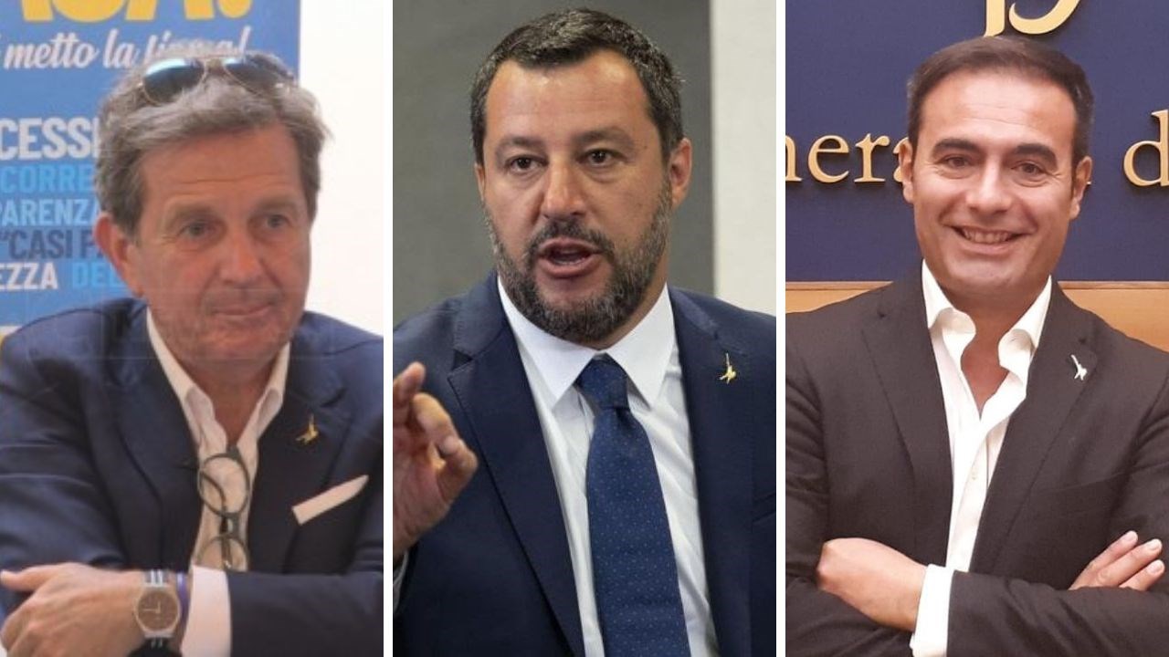 Da sinistra Saccomanno, Salvini e Sasso